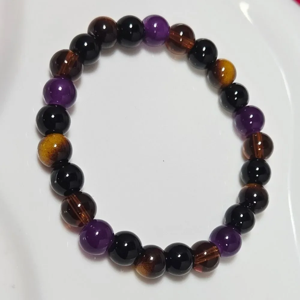 Natural Stone Protection Bracelet Amethyst Obsidian Tiger’s Eye Quartz